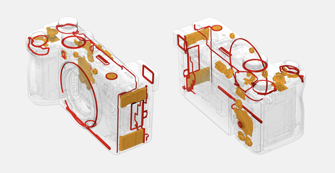 Illustratie van de locaties van de stof- en vochtwerende afdichtingen